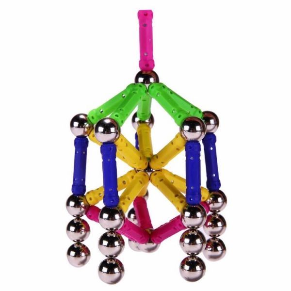 Jeu de Construction Magnétique – Bâtons & Boules en Métal | Jouet Éducatif et Créatif pour Enfants