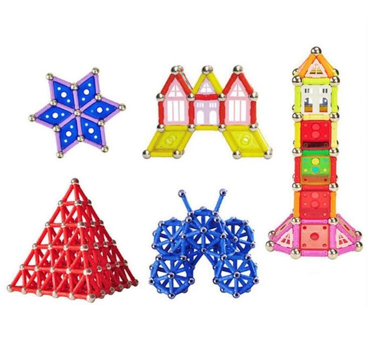 Jeu de Construction Magnétique – Bâtons & Boules en Métal | Jouet Éducatif et Créatif pour Enfants