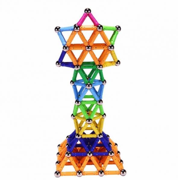 Jeu de Construction Magnétique – Bâtons & Boules en Métal | Jouet Éducatif et Créatif pour Enfants