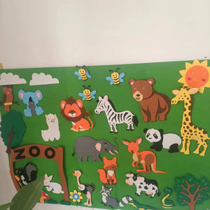 Tapis éducatif en feutre 100x70 – Jouet Montessori ferme/insecte pour éveil créatif des enfants