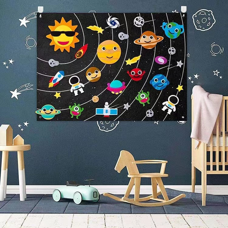 Tapis éducatif en feutre 100x70 – Jouet Montessori ferme/insecte pour éveil créatif des enfants