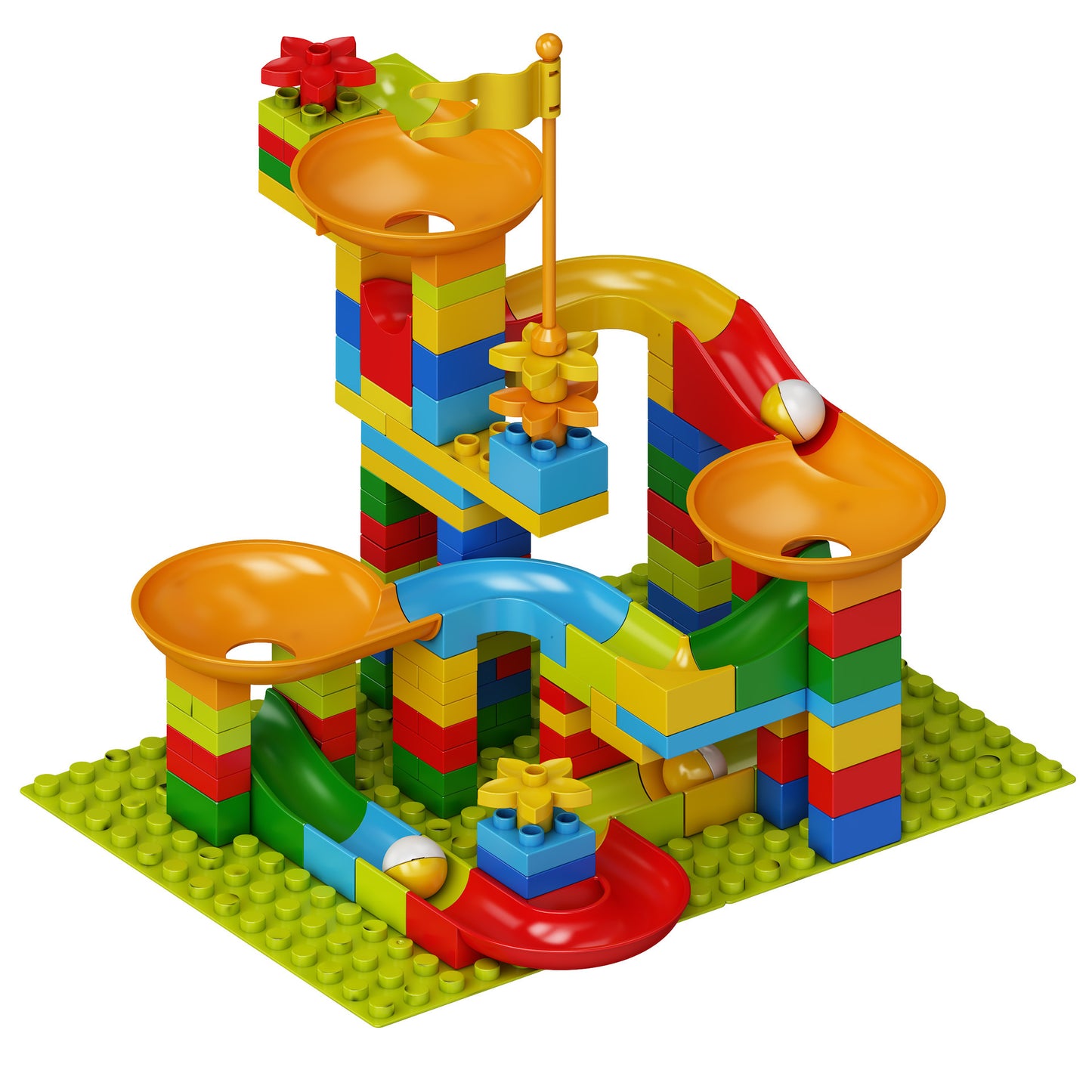 Blocs de Construction avec Toboggan – Jeu Éducatif & Amusant pour Enfants 3+ | Compatible avec Autres Briques