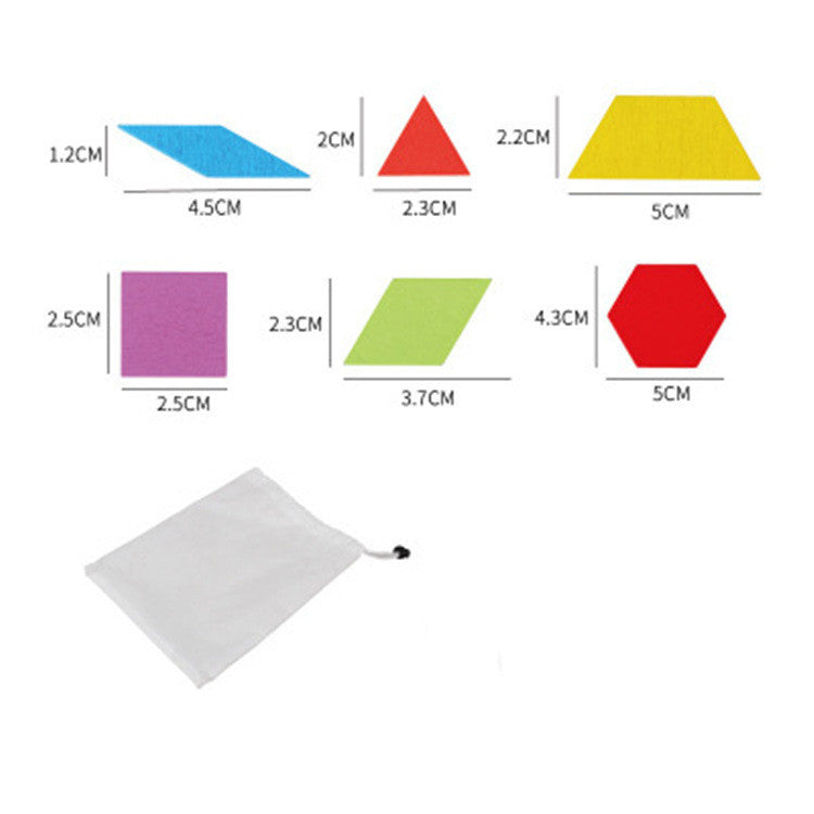 Éveillez l'esprit: Puzzle Tangram en Bois de Haute Qualité - 180 Pièces Colorées pour Enfants de 4 à 6 ans