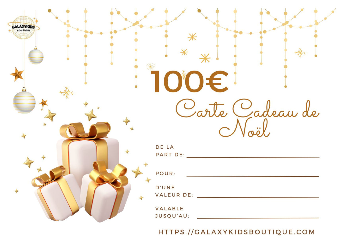 Bon Cadeau Valable Chez Galaxykidsboutique